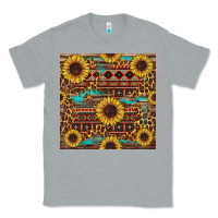 Heather Grey sunflower and leopard seamless pattern Classic Tee - BundleAndBundleShop
