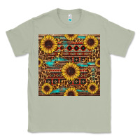 Matcha sunflower and leopard seamless pattern Classic Tee - BundleAndBundleShop