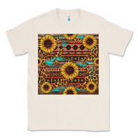 Natural sunflower and leopard seamless pattern Classic Tee - BundleAndBundleShop