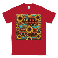 Red sunflower and leopard seamless pattern Classic Tee - BundleAndBundleShop