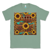 Sage sunflower and leopard seamless pattern Classic Tee - BundleAndBundleShop