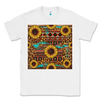 White sunflower and leopard seamless pattern Classic Tee - BundleAndBundleShop