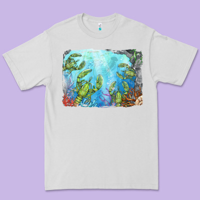 Lobster Background Premium Tee Designed By Barkaloodesign