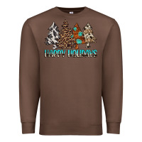 Chestnut Happy Holidays Trees Premium Sweatshirt - MaliasSmallBusiness