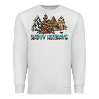 Oatmeal Heather Happy Holidays Trees Premium Sweatshirt - MaliasSmallBusiness