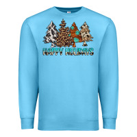 Ocean Blue Happy Holidays Trees Premium Sweatshirt - MaliasSmallBusiness