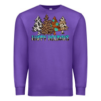 Purple Happy Holidays Trees Premium Sweatshirt - MaliasSmallBusiness