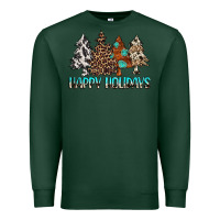 Sports Green Happy Holidays Trees Premium Sweatshirt - MaliasSmallBusiness