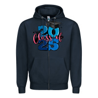 Navy class of 2025 Zipper Hoodie - MaliasSmallBusiness