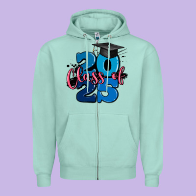 Class Of 2025 Zipper Hoodie Designed By Maliassmallbusiness