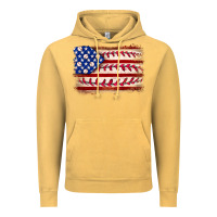 Vintage Mustard Baseball American flag Vintage Hoodie - Neo Western