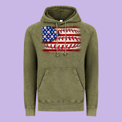 Baseball American Flag Vintage Hoodie Designed By Neo Western