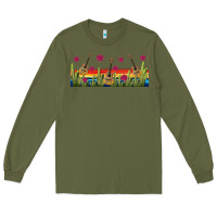 Army Green mexican sombrero guitar libbey glass Long Sleeve Tee - BundleAndBundleShop