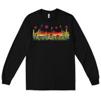 Black mexican sombrero guitar libbey glass Long Sleeve Tee - BundleAndBundleShop