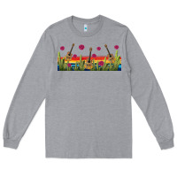 Heather Grey mexican sombrero guitar libbey glass Long Sleeve Tee - BundleAndBundleShop