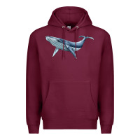 Burgundy humpback whale Premium Hoodie - BarkalooDesign