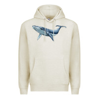 Oatmeal Heather humpback whale Premium Hoodie - BarkalooDesign