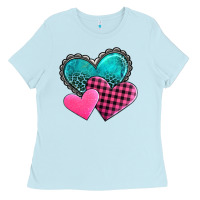 Baby Blue valentine's day hearts Ladies Tee - AdoDesignShop