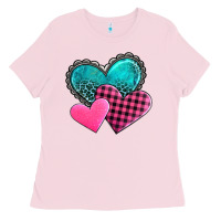 Bubblegum Pink valentine's day hearts Ladies Tee - AdoDesignShop