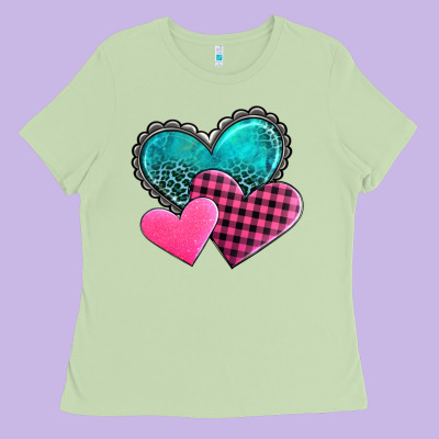 Valentine's Day Hearts Ladies Tee Designed By Adodesignshop