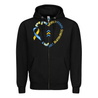 Black world down syndrome day Zipper Hoodie - MaliasSmallBusiness