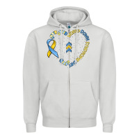 Dove Grey world down syndrome day Zipper Hoodie - MaliasSmallBusiness