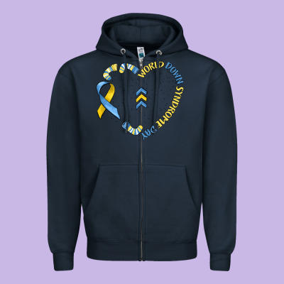 World Down Syndrome Day Zipper Hoodie Designed By Maliassmallbusiness