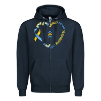 Navy world down syndrome day Zipper Hoodie - MaliasSmallBusiness