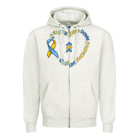 Oatmeal Heather world down syndrome day Zipper Hoodie - MaliasSmallBusiness