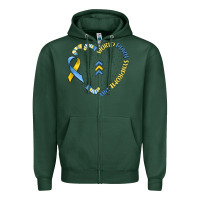 Sports Green world down syndrome day Zipper Hoodie - MaliasSmallBusiness