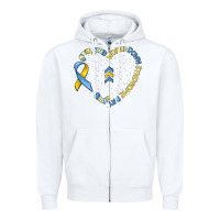 White world down syndrome day Zipper Hoodie - MaliasSmallBusiness