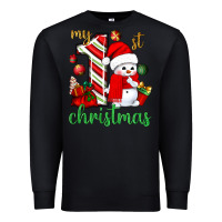 Black My 1st. Christmas with cute snowman Premium Sweatshirt - NancyCooperArtShop