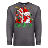 Charcoal Heather My 1st. Christmas with cute snowman Premium Sweatshirt - NancyCooperArtShop