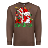 Chestnut My 1st. Christmas with cute snowman Premium Sweatshirt - NancyCooperArtShop
