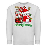 Dove Grey My 1st. Christmas with cute snowman Premium Sweatshirt - NancyCooperArtShop