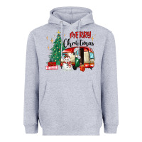 Heather Grey merry christmas camper Heavyweight Hoodie - MaliasSmallBusiness