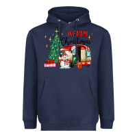 Navy merry christmas camper Heavyweight Hoodie - MaliasSmallBusiness