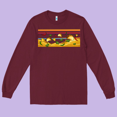 Taco And Nachos Libbey Glass Long Sleeve Tee Designed By Bundleandbundleshop
