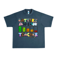 Midnight Navy battery life of a teacher Urban Heavy Tee - AdoDesignShop