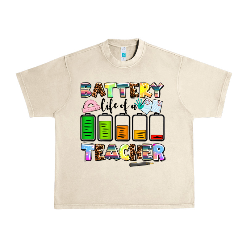 Battery Life Of A Teacher Urban Heavy Tee by AdoDesignShop | Teevron