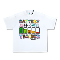 White battery life of a teacher Urban Heavy Tee - AdoDesignShop