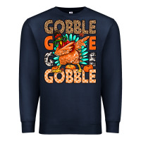 Navy Gobble Gobble Gobble Premium Sweatshirt - MaliasSmallBusiness