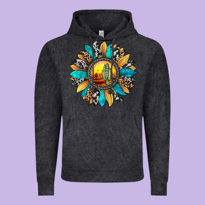 Sunset Sunflower Vintage Hoodie Designed By Jahusdesignshop