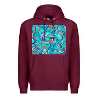 Burgundy humpback whale Premium Hoodie - BarkalooDesign