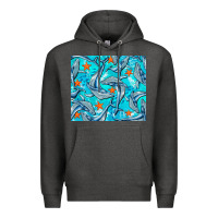 Charcoal Heather humpback whale Premium Hoodie - BarkalooDesign