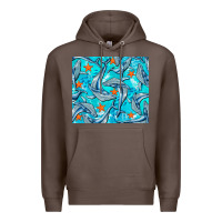 Coffee humpback whale Premium Hoodie - BarkalooDesign
