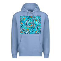 Colony Blue humpback whale Premium Hoodie - BarkalooDesign