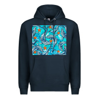 Navy humpback whale Premium Hoodie - BarkalooDesign