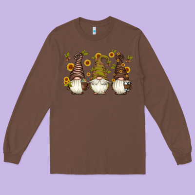 Coffee Gnomes Long Sleeve Tee Designed By Artiststas