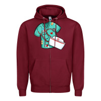 Burgundy custom name nurse scrubs   font easter risen Zipper Hoodie - MaliasSmallBusiness
